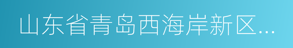 山东省青岛西海岸新区条例的同义词