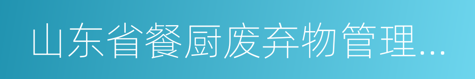 山东省餐厨废弃物管理办法的同义词