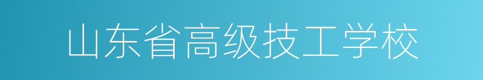 山东省高级技工学校的同义词