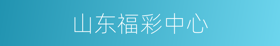 山东福彩中心的同义词