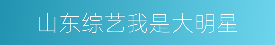 山东综艺我是大明星的同义词