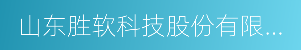 山东胜软科技股份有限公司的同义词