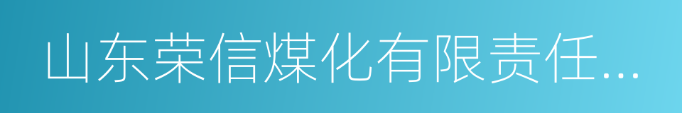 山东荣信煤化有限责任公司的同义词