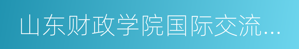 山东财政学院国际交流学院的同义词