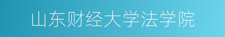 山东财经大学法学院的同义词