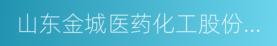 山东金城医药化工股份有限公司的同义词