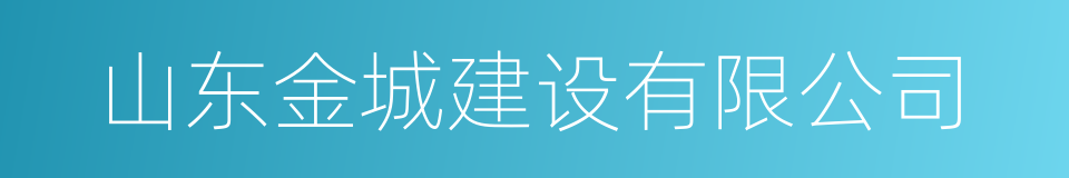 山东金城建设有限公司的同义词