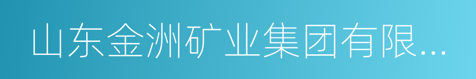 山东金洲矿业集团有限公司的同义词