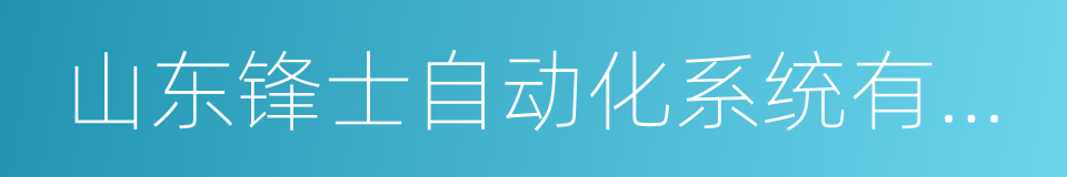 山东锋士自动化系统有限公司的同义词