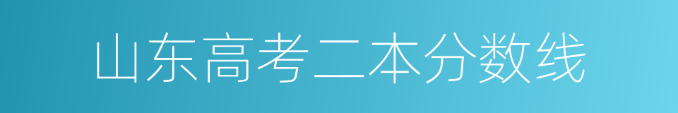 山东高考二本分数线的同义词