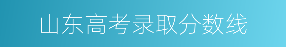 山东高考录取分数线的同义词