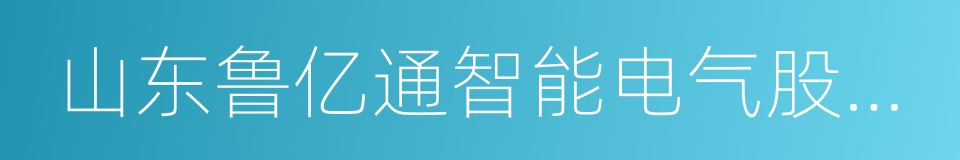 山东鲁亿通智能电气股份有限公司的同义词