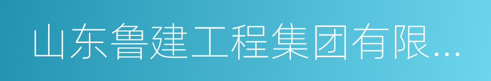 山东鲁建工程集团有限公司的同义词