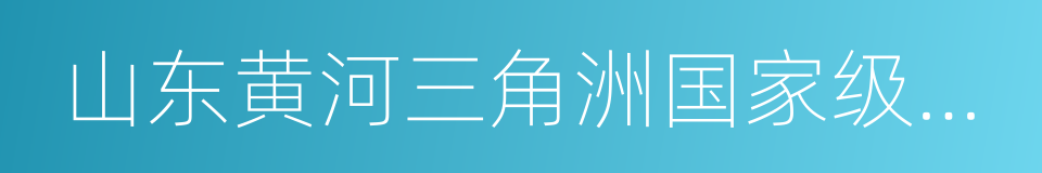 山东黄河三角洲国家级自然保护区的同义词