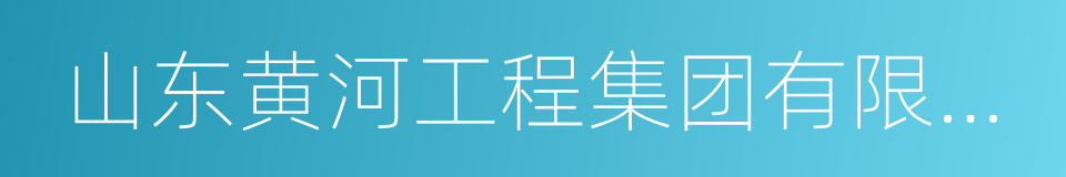 山东黄河工程集团有限公司的同义词
