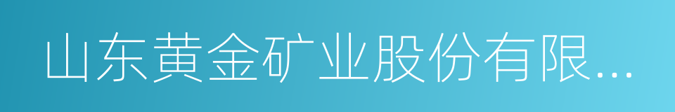 山东黄金矿业股份有限公司的同义词