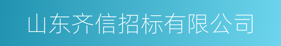 山东齐信招标有限公司的同义词
