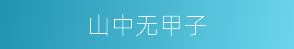 山中无甲子的意思