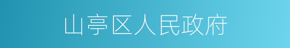 山亭区人民政府的同义词