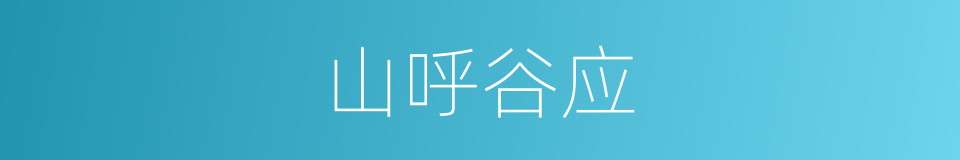 山呼谷应的意思