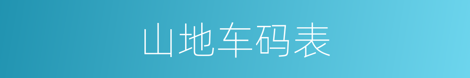 山地车码表的同义词