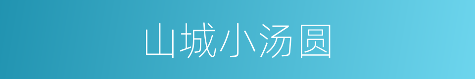 山城小汤圆的同义词