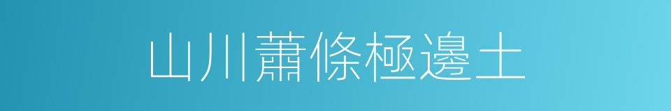 山川蕭條極邊土的同義詞