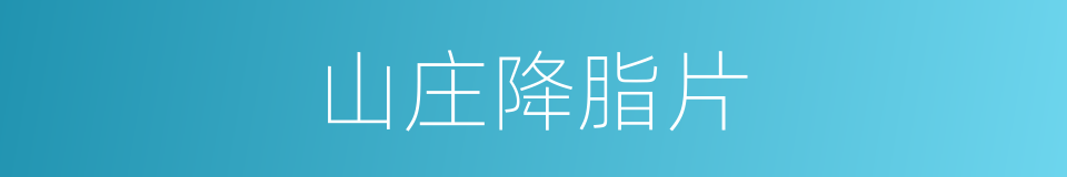 山庄降脂片的同义词