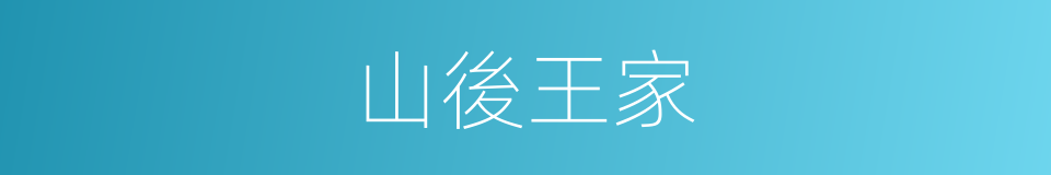 山後王家的同義詞