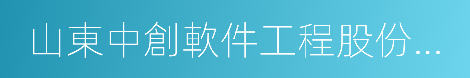 山東中創軟件工程股份有限公司的同義詞