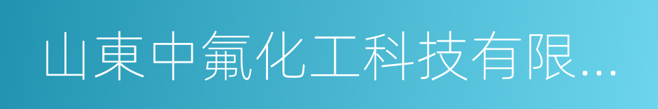 山東中氟化工科技有限公司的同義詞