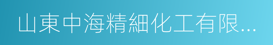 山東中海精細化工有限公司的同義詞