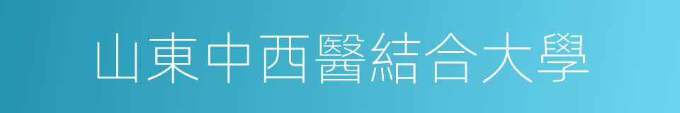 山東中西醫結合大學的同義詞