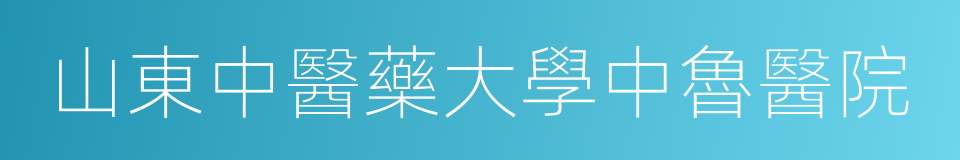 山東中醫藥大學中魯醫院的同義詞