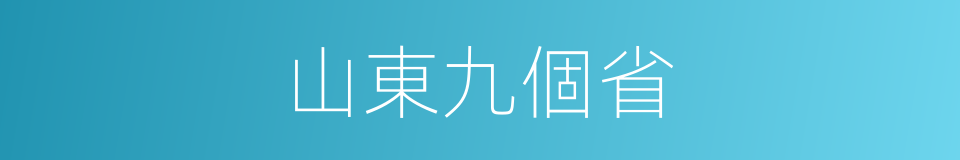 山東九個省的同義詞