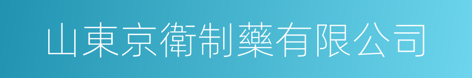 山東京衛制藥有限公司的同義詞