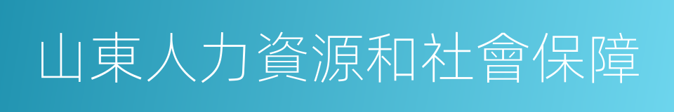 山東人力資源和社會保障的同義詞