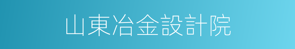 山東冶金設計院的同義詞