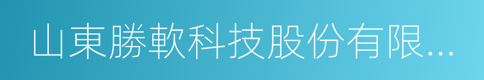 山東勝軟科技股份有限公司的同義詞