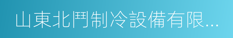 山東北鬥制冷設備有限公司的同義詞