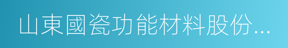 山東國瓷功能材料股份有限公司的同義詞