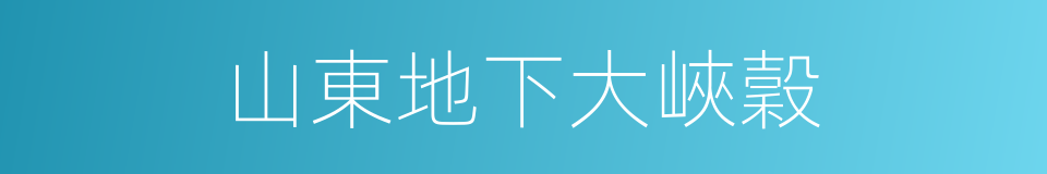 山東地下大峽穀的同義詞