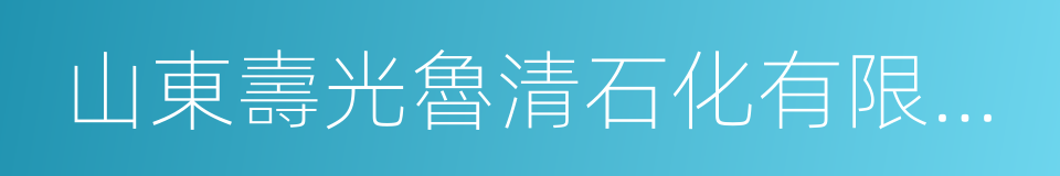 山東壽光魯清石化有限公司的同義詞