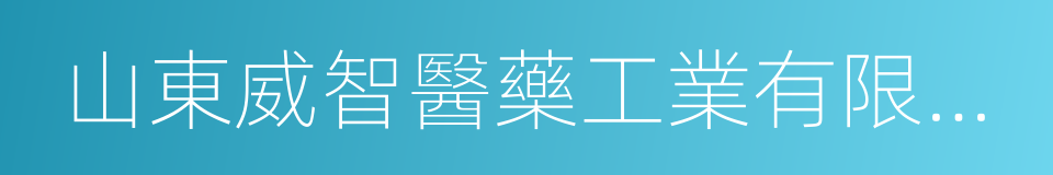 山東威智醫藥工業有限公司的同義詞