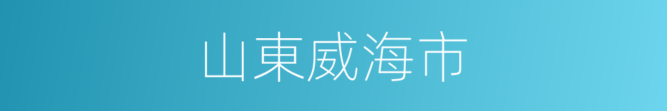 山東威海市的同義詞