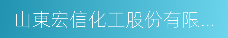 山東宏信化工股份有限公司的同義詞