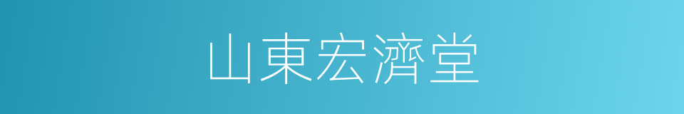 山東宏濟堂的同義詞