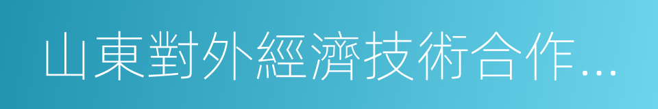 山東對外經濟技術合作集團有限公司的同義詞