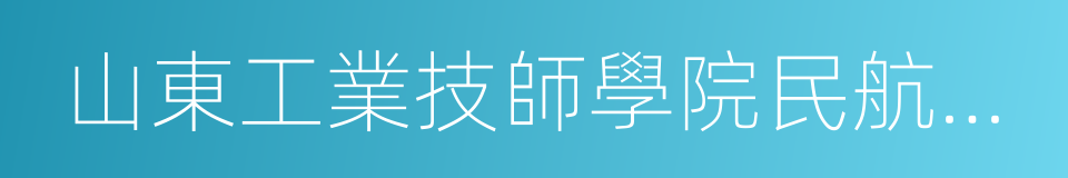 山東工業技師學院民航管理學院的同義詞