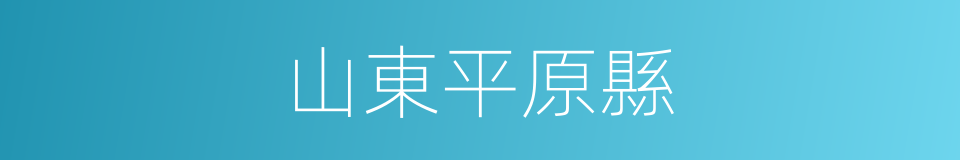 山東平原縣的同義詞